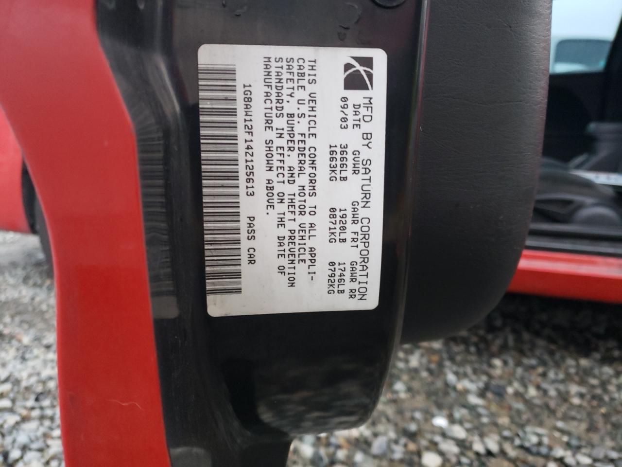 1G8AW12F14Z125613 2004 Saturn Ion Level 3