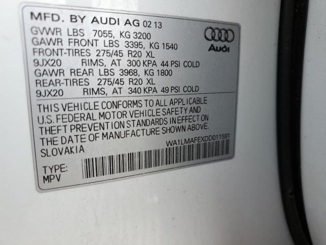 WA1LMAFEXDD011591 | 2013 Audi q7 premium plus