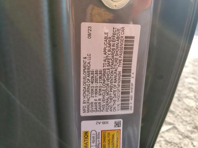 1HGCY2F74PA064294 | 2023 HONDA ACCORD HYB