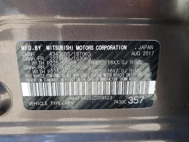 JA4AP3AU3JZ004523 | 2018 MITSUBISHI OUTLANDER