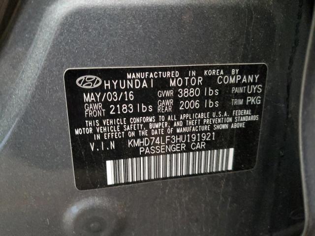 KMHD74LF3HU191921 | 2017 HYUNDAI ELANTRA SE