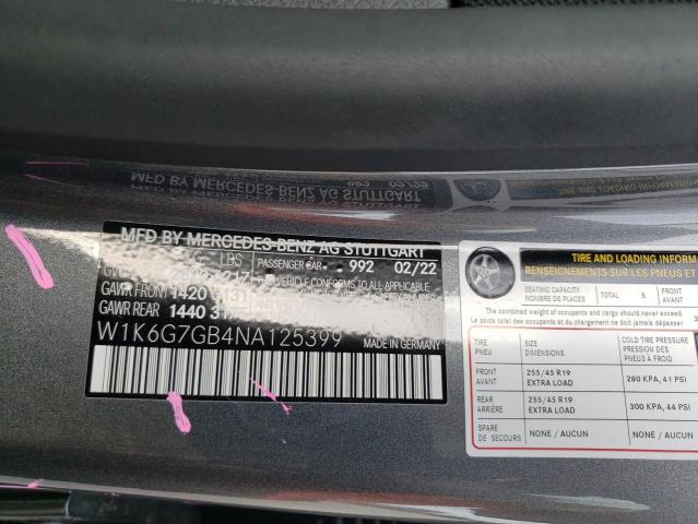 2022 MERCEDES-BENZ S 580 4MAT - W1K6G7GB4NA125399