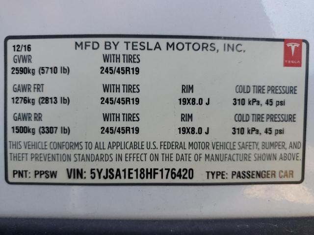 5YJSA1E18HF176420 | 2017 Tesla model s