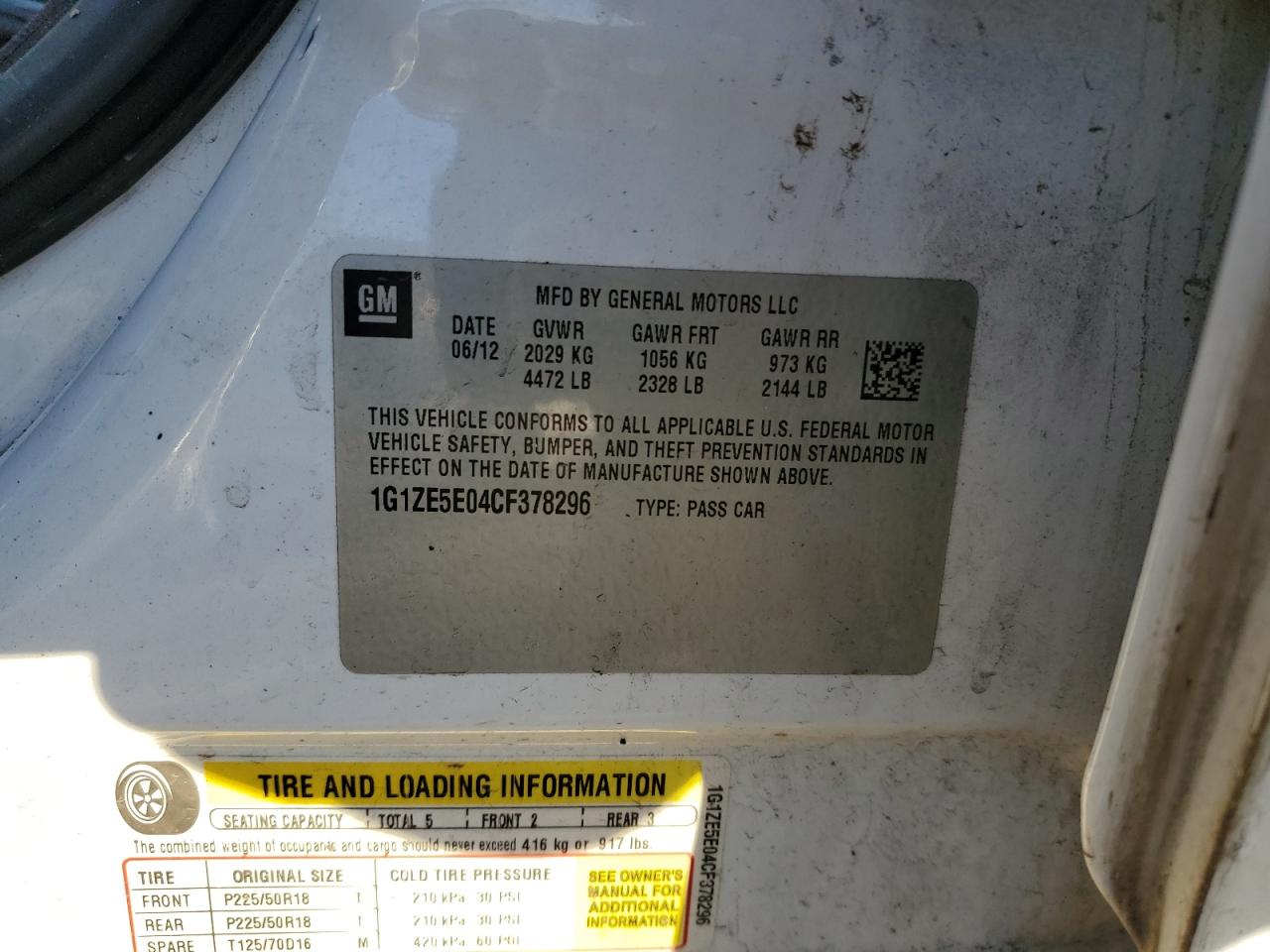 1G1ZE5E04CF378296 2012 Chevrolet Malibu Ltz