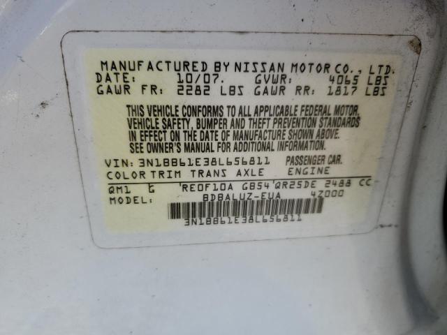 3N1BB61E38L656811 | 2008 Nissan sentra se-r