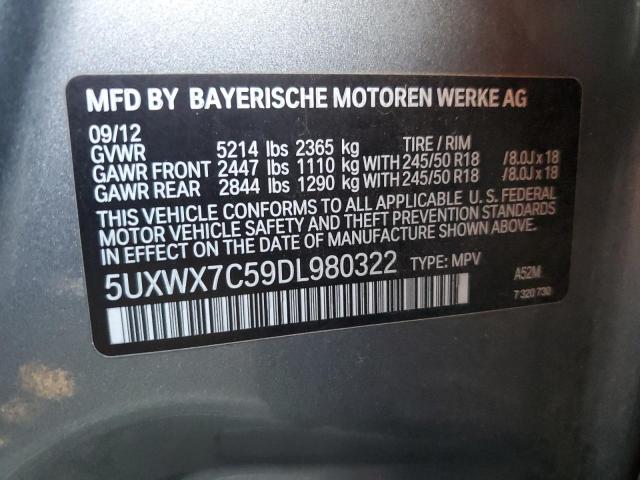 VIN 5UXWX7C59DL980322 2013 BMW X3, Xdrive35I no.12