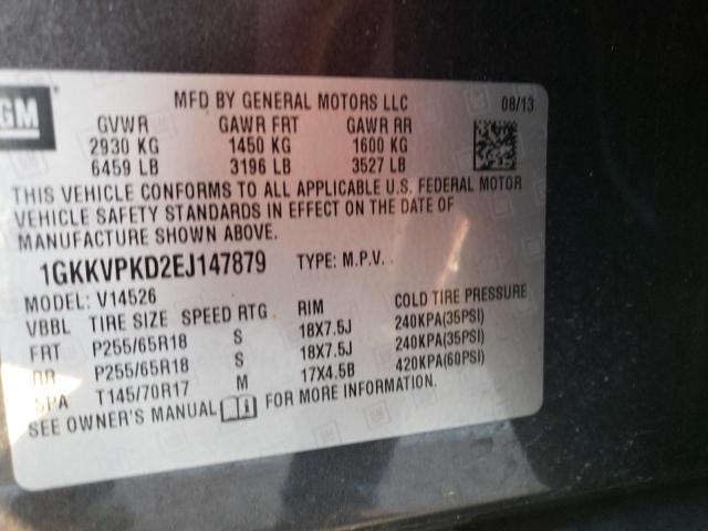 1GKKVPKD2EJ147879 | 2014 GMC ACADIA SLE