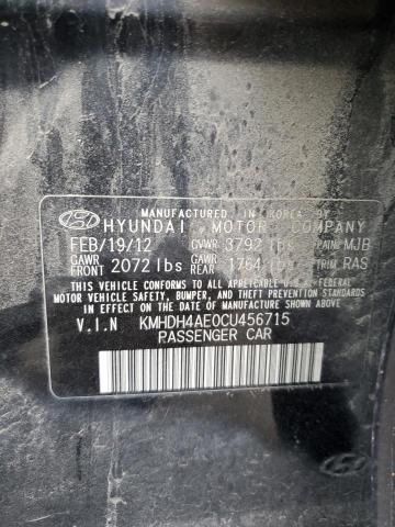 2012 Hyundai Elantra Gls VIN: KMHDH4AE0CU456715 Lot: 81611793