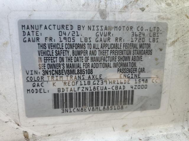 3N1CN8EV8ML885108 | 2021 NISSAN VERSA SV