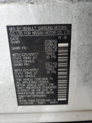 2016 NISSAN ROGUE S SV KNMAT2MT7GP652840