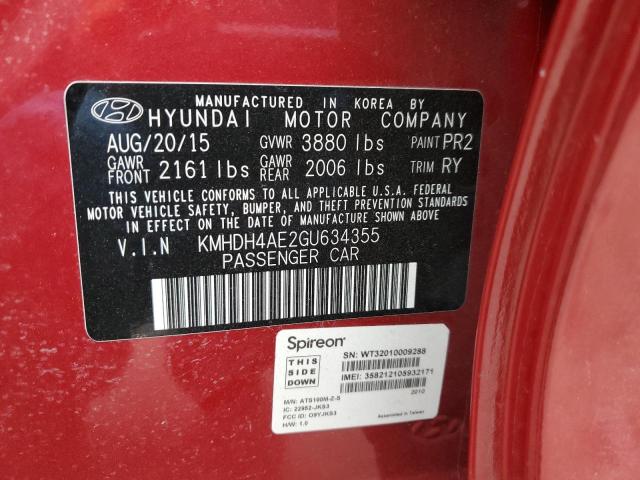 KMHDH4AE2GU634355 | 2016 HYUNDAI ELANTRA SE