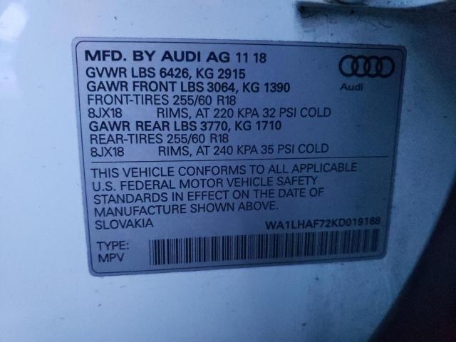 VIN WA1LHAF72KD019168 2019 Audi Q7, Premium Plus no.13