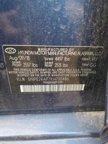 5NPE24AF7KH730486 | 2019 HYUNDAI SONATA SE