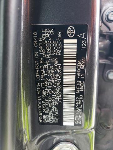 JTDKDTB39K1622051 | 2019 Toyota prius c