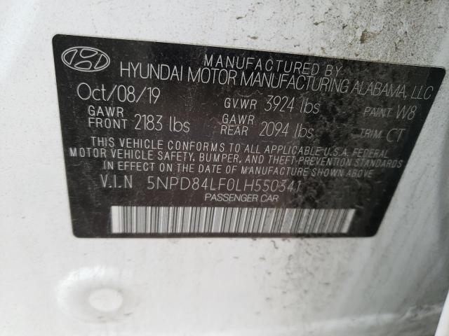 5NPD84LF0LH550341 | 2020 HYUNDAI ELANTRA SE