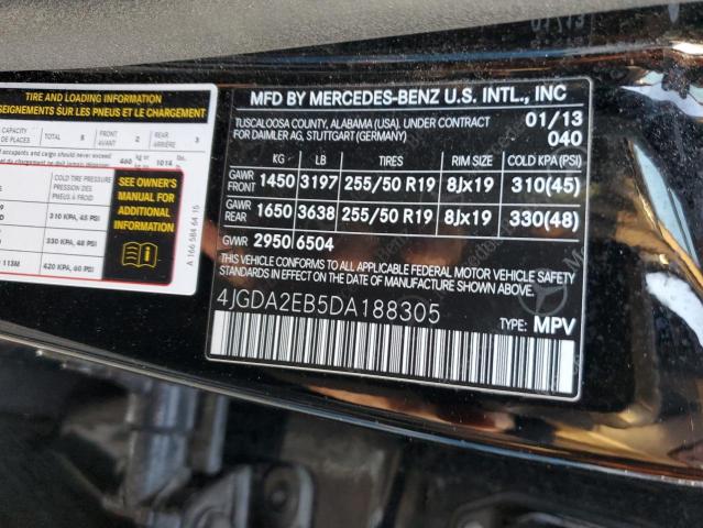 VIN 4JGDA2EB5DA188305 2013 Mercedes-Benz ML-Class, ... no.12