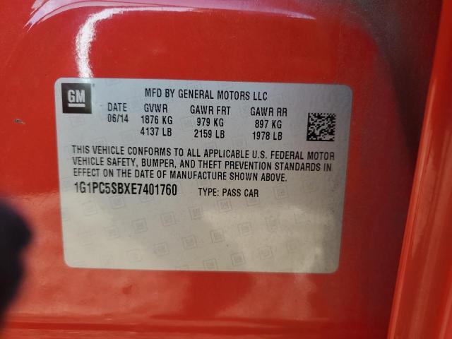 2014 Chevrolet Cruze Lt VIN: 1G1PC5SBXE7401760 Lot: 81725043