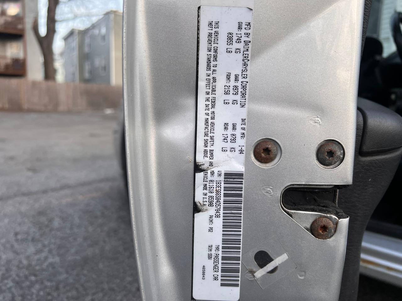 1b3es66s84d578438 1B3ES66S84D578438 2004 Dodge Neon Srt-4