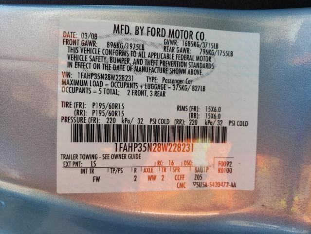 1FAHP35N28W228231 | 2008 Ford focus se