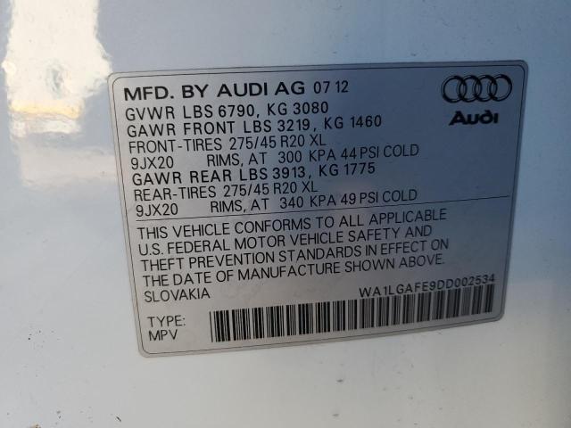 Image 12 of 2013 Audi Q7 salvage vehicle - Lot #79974643 at Copart