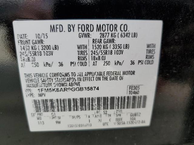 2016 Ford Explorer P 3.7L(VIN: 1FM5K8AR9GGB35874