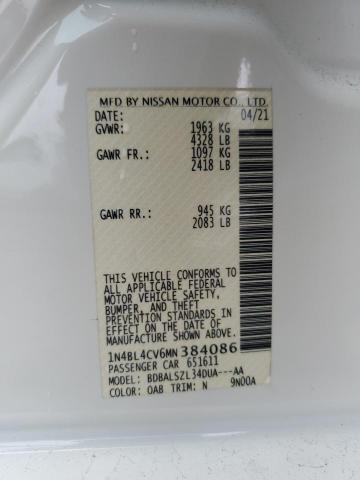 2021 NISSAN ALTIMA SR - 1N4BL4CV6MN384086