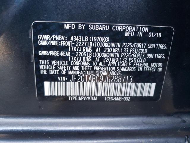 JF2GTABC9JG288713 | 2018 SUBARU CROSSTREK