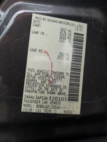 2016 Nissan Altima 2.5 VIN: 1N4AL3AP1GN310105 Lot: 81970973