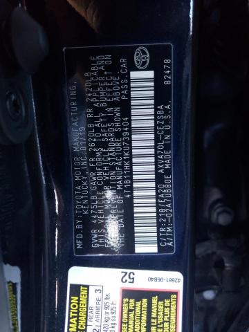 4T1B11HK1KU739404 | 2019 TOYOTA CAMRY L