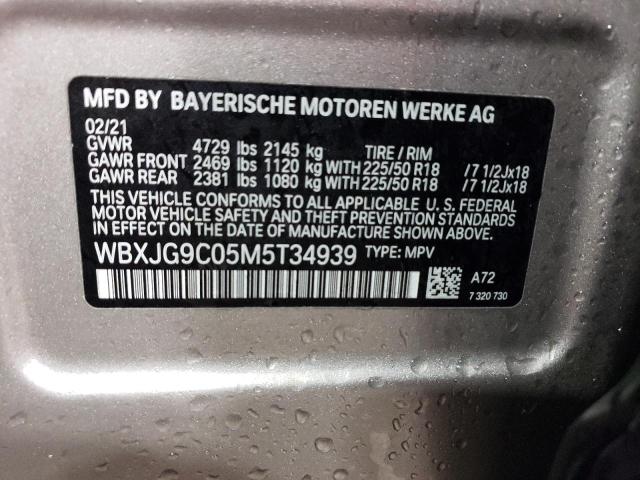 WBXJG9C05M5T34939 | 2021 BMW X1 XDRIVE2