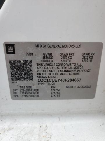 2018 CHEVROLET SILVERADO - 1GC1CUEY4JF284667