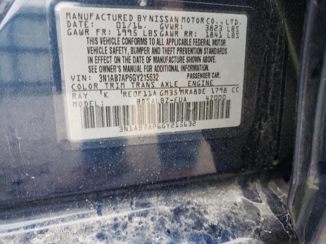 3N1AB7AP6GY215632 | 2016 NISSAN SENTRA S