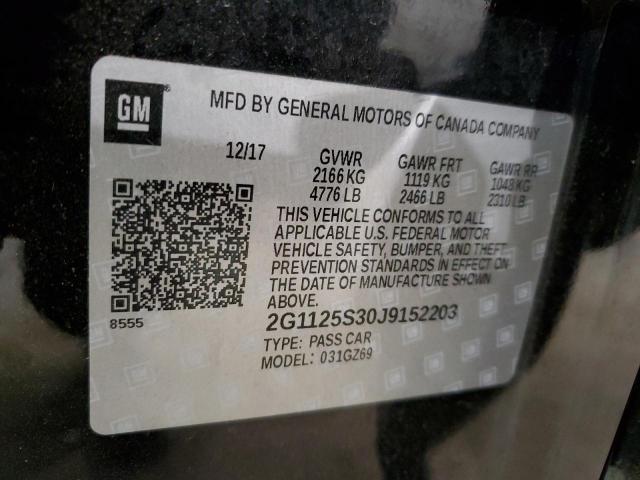 2G1125S30J9152203 | 2018 CHEVROLET IMPALA PRE