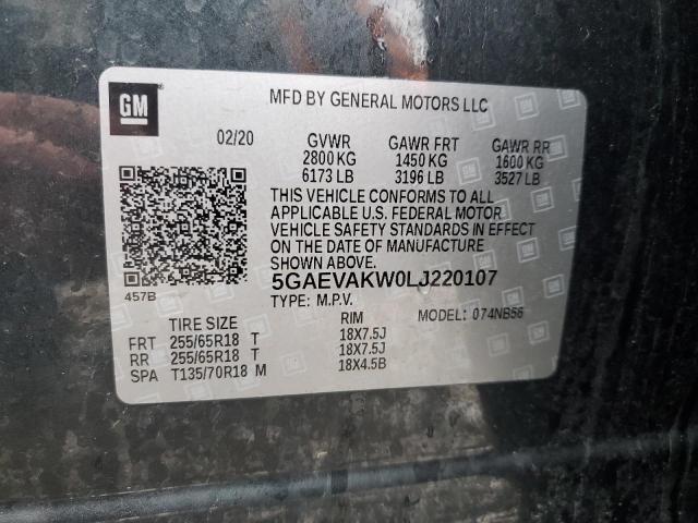 5GAEVAKW0LJ220107 | 2020 Buick enclave essence