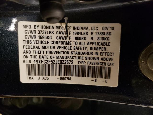 19XFC2F52JE022672 | 2018 HONDA CIVIC LX