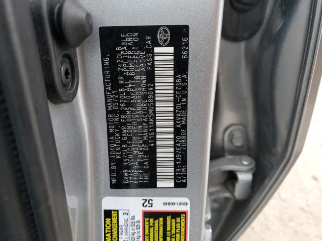 4T1G11AK5MU589042 | 2021 TOYOTA CAMRY SE