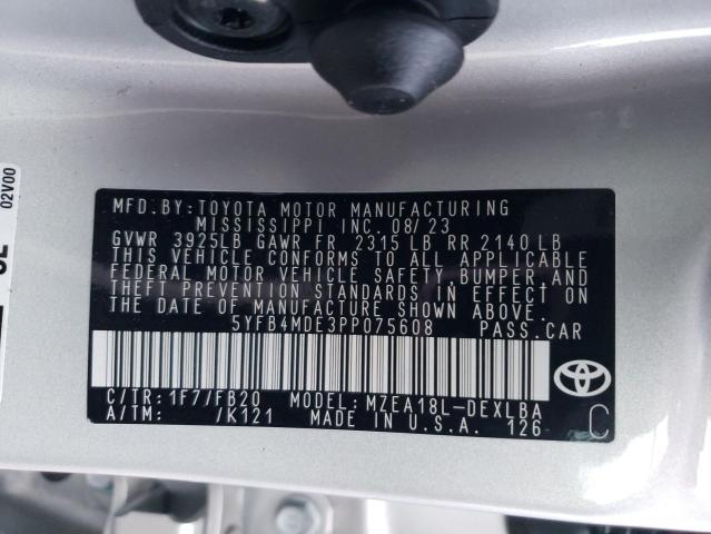 5YFB4MDE3PP075608 | 2023 Toyota corolla le