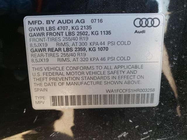 2017 Audi Q3 Prestige VIN: WA1FCCFS1HR003258 Lot: 79981683