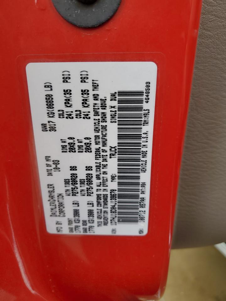 1D7HU18D04J139670 2004 Dodge Ram 1500 St