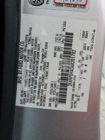 2010 Ford Fusion Se VIN: 3FAHP0HA3AR201782 Lot: 81546433