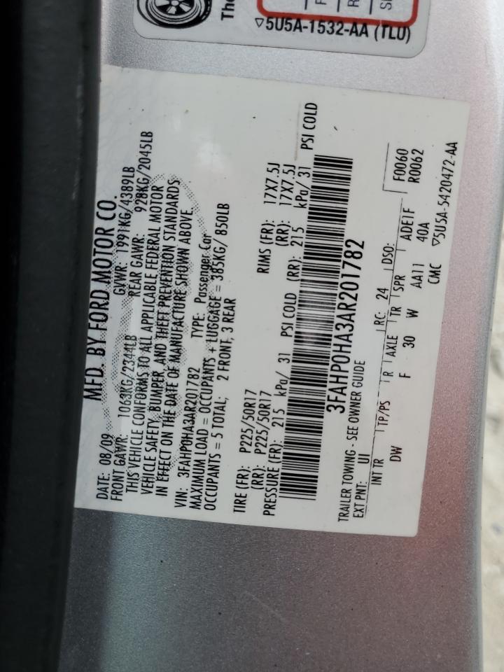 3FAHP0HA3AR201782 2010 Ford Fusion Se