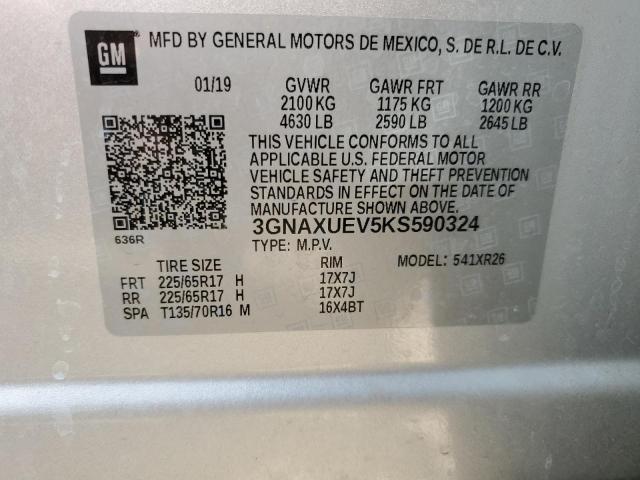 3GNAXUEV5KS590324 2019 CHEVROLET EQUINOX
