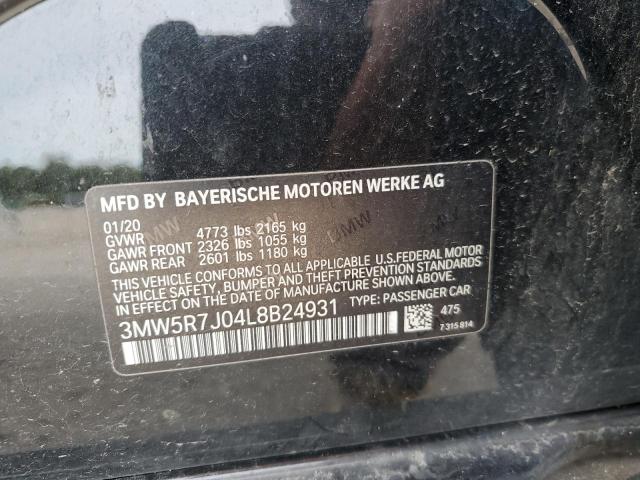 3MW5R7J04L8B24931 | 2020 BMW 330XI