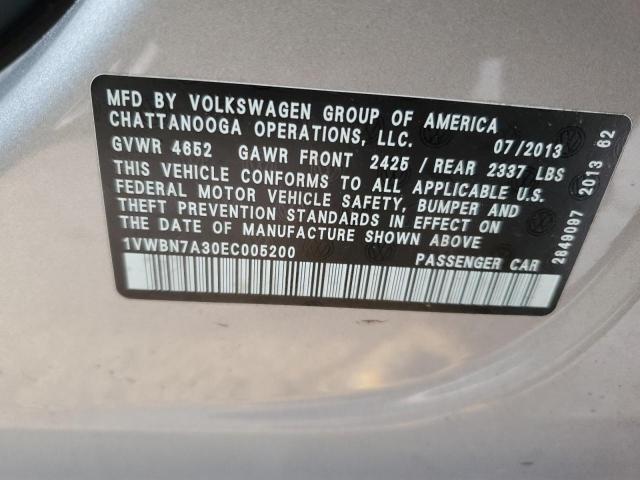 1VWBN7A30EC005200 | 2014 VOLKSWAGEN PASSAT SE