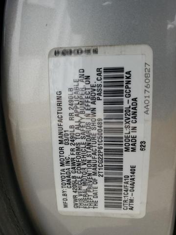 2001 Toyota Camry Solara Se VIN: 2T1CG22P61C500489 Lot: 79020143