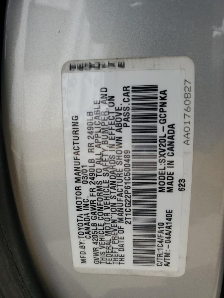 2T1CG22P61C500489 2001 Toyota Camry Solara Se