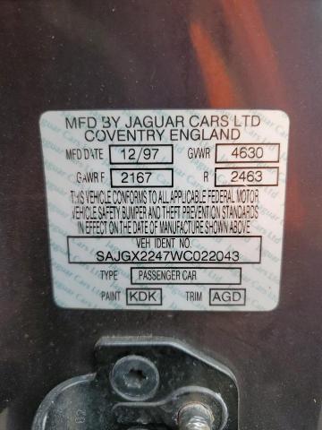 1998 Jaguar Xk8 VIN: SAJGX2247WC022043 Lot: 80478333