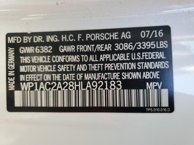 2017 PORSCHE CAYENNE TU - WP1AC2A28HLA92183