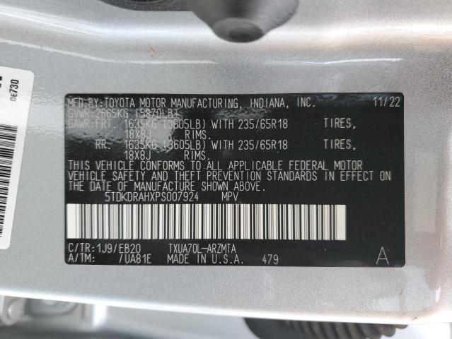 VIN 5TDKDRAHXPS007924 2023 Toyota Highlander, L no.13