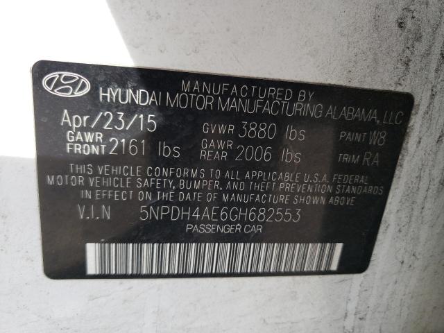 5NPDH4AE6GH682553 | 2016 HYUNDAI ELANTRA SE